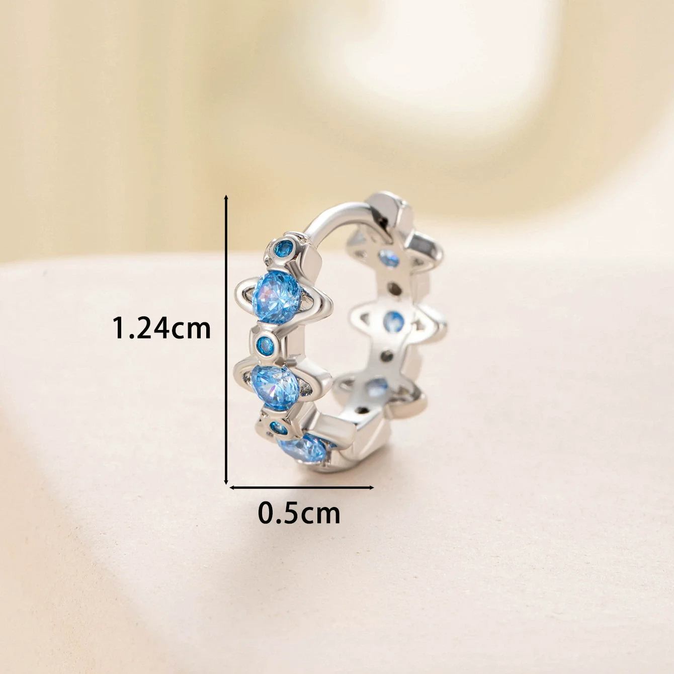 Wholesale Copper Inlaid Zircon Saturn Earring For Girls - Image 6