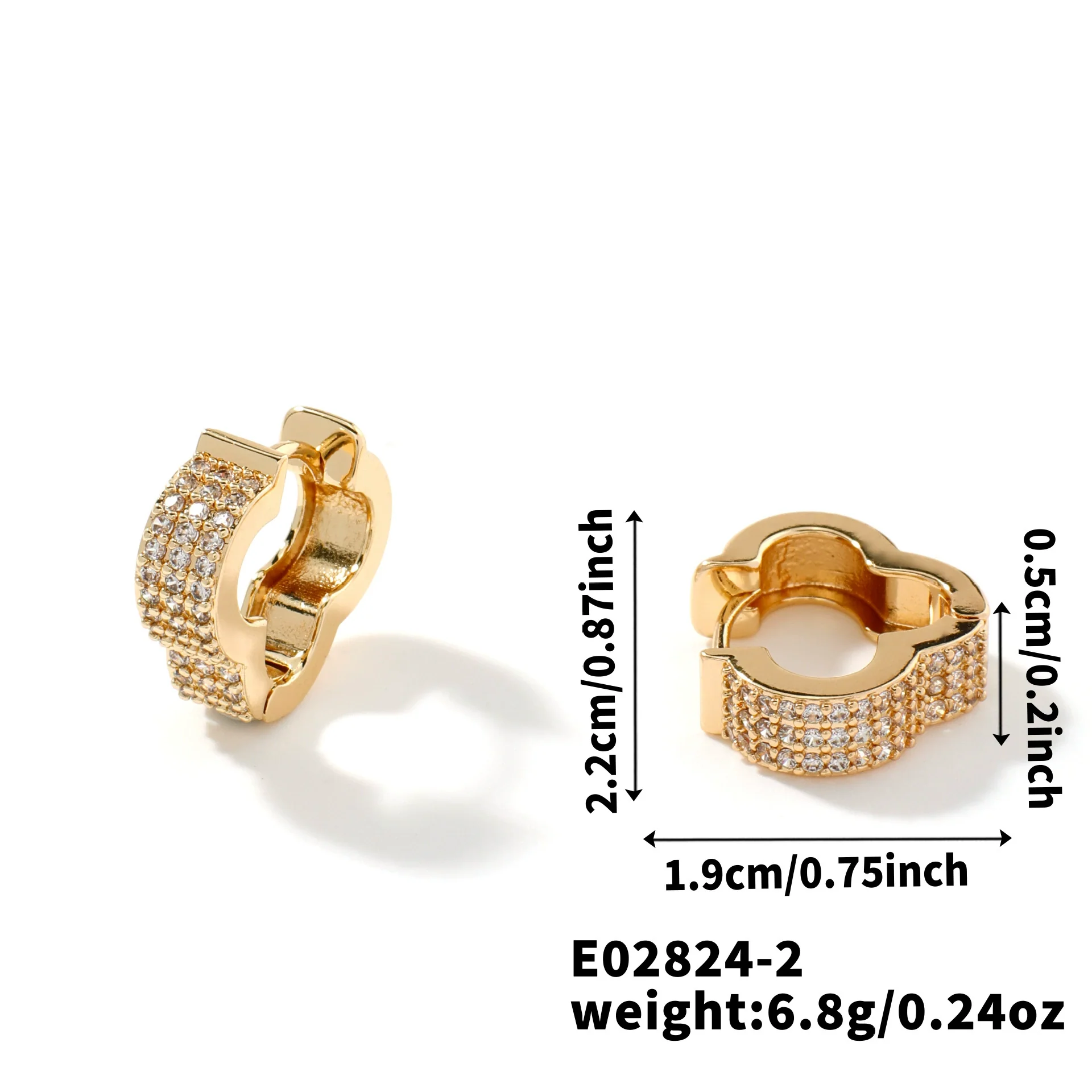 Wholesale Copper Microinlaid Zircon Geometric Earrings For Women - Image 7