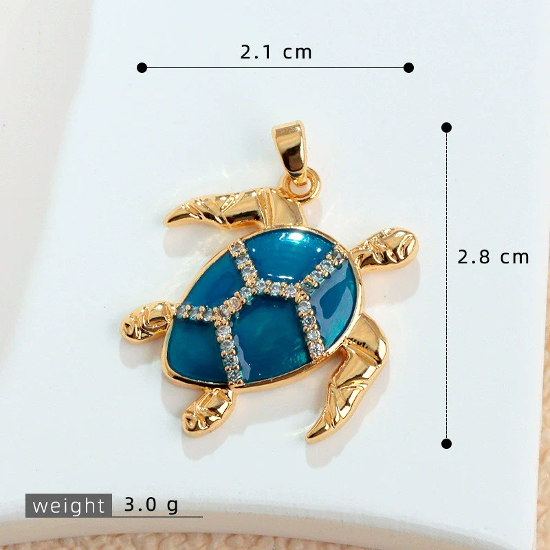 Wholesale Copper Micropaved Animal Zodiac Marine Life Turtle Starfish Necklace Pendant Cartoon Style - Image 12