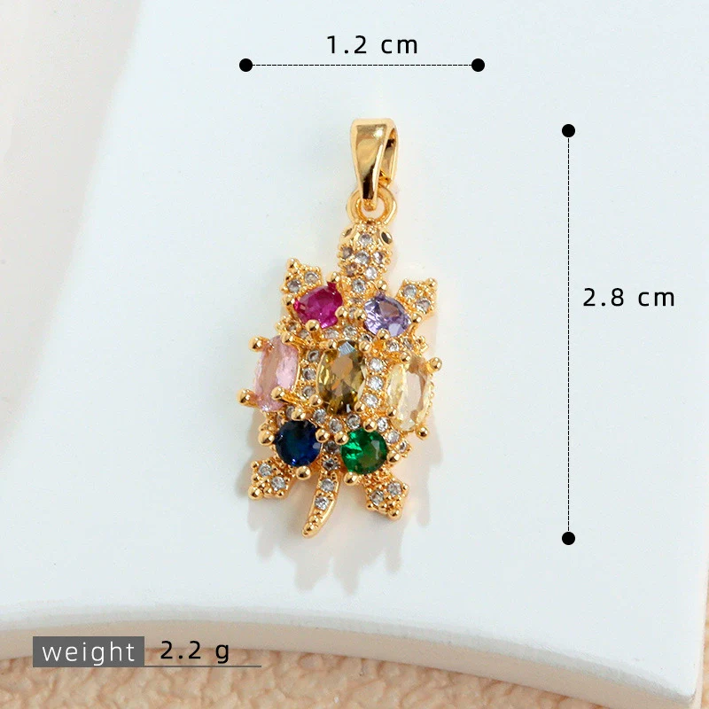Wholesale Copper Micropaved Animal Zodiac Marine Life Turtle Starfish Necklace Pendant Cartoon Style - Image 15