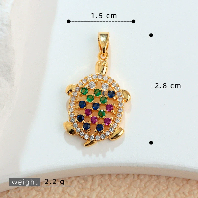 Wholesale Copper Micropaved Animal Zodiac Marine Life Turtle Starfish Necklace Pendant Cartoon Style - Image 16