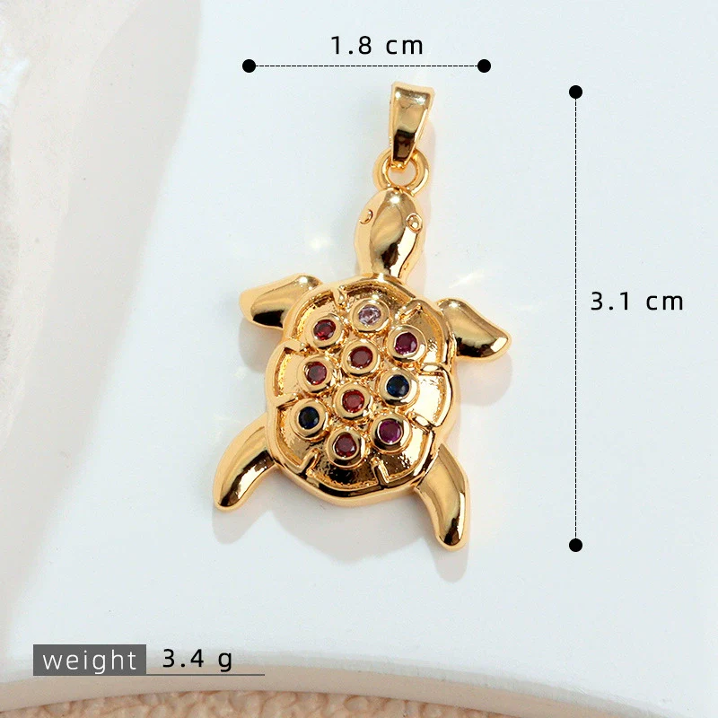 Wholesale Copper Micropaved Animal Zodiac Marine Life Turtle Starfish Necklace Pendant Cartoon Style - Image 17