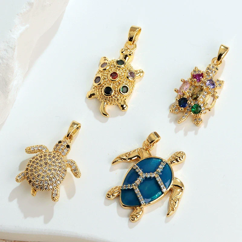 Wholesale Copper Micropaved Animal Zodiac Marine Life Turtle Starfish Necklace Pendant Cartoon Style - Image 3