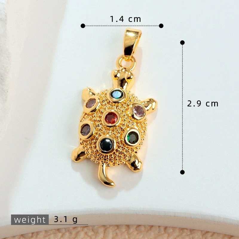 Wholesale Copper Micropaved Animal Zodiac Marine Life Turtle Starfish Necklace Pendant Cartoon Style - Image 6