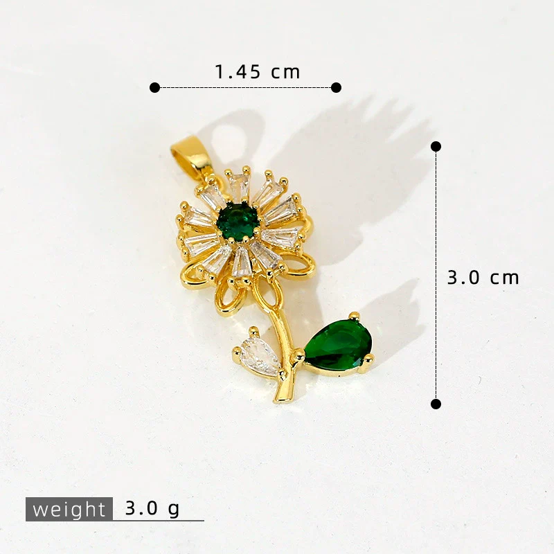Wholesale Copper Micropaved Flower Pendant Women's Necklace - Image 9