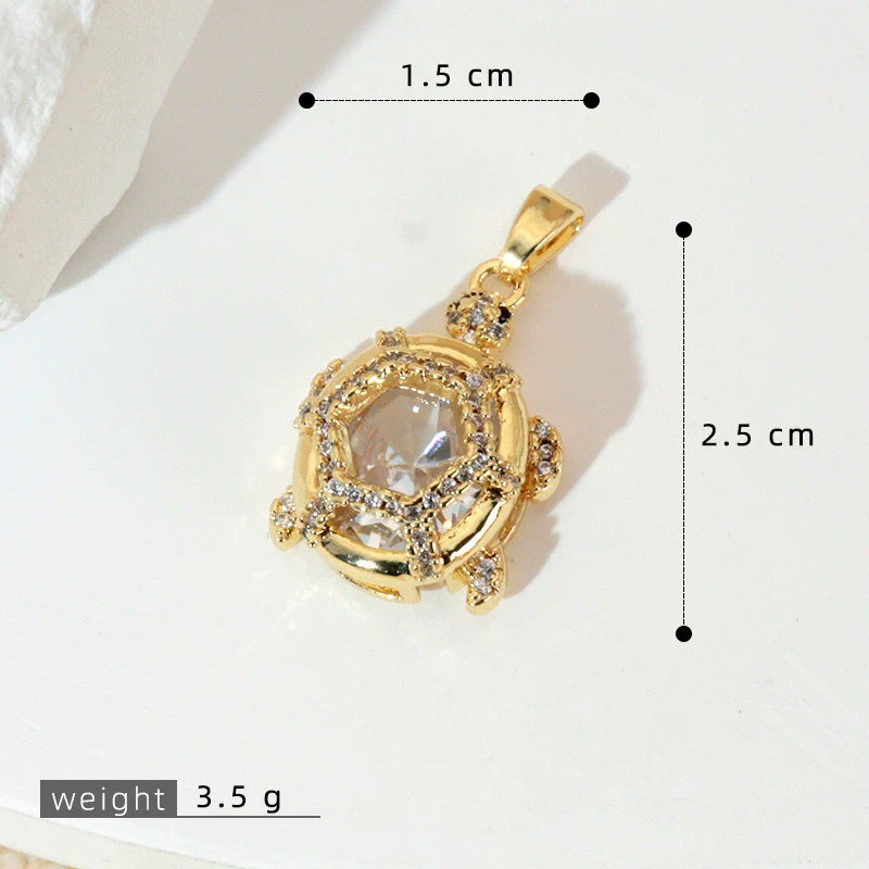 Wholesale Copper Minimalist Animal Zodiac Micropaved Marine Turtle Starfish Necklace Pendant - Image 9