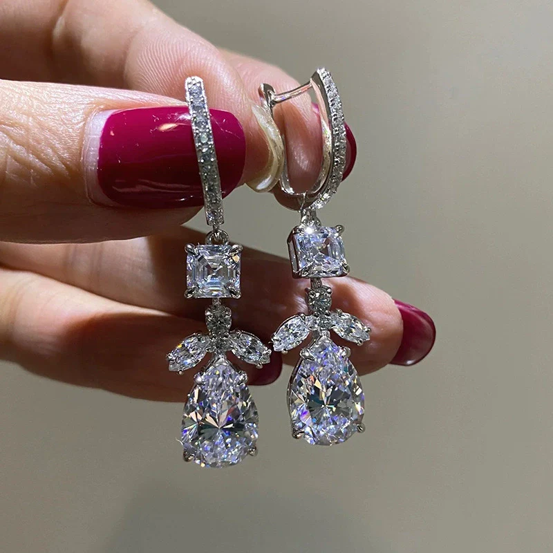 Wholesale Copper Natural Style Flower Leaf Drop Shape Geometric Earrings For Women