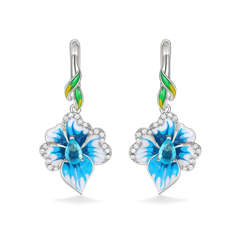 Wholesale Copper Pastoral Style Flower Shape Earrings For Women - Image 6