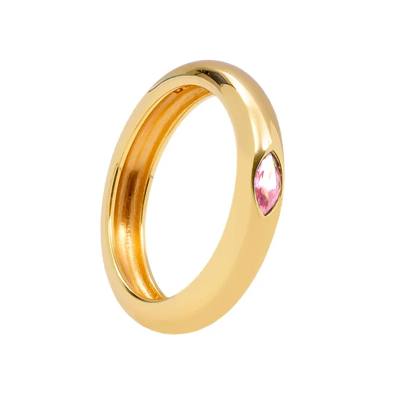 Wholesale Copper Ring With Colorful Zircon And Geometric Pattern Electroplated For Women - Image 5