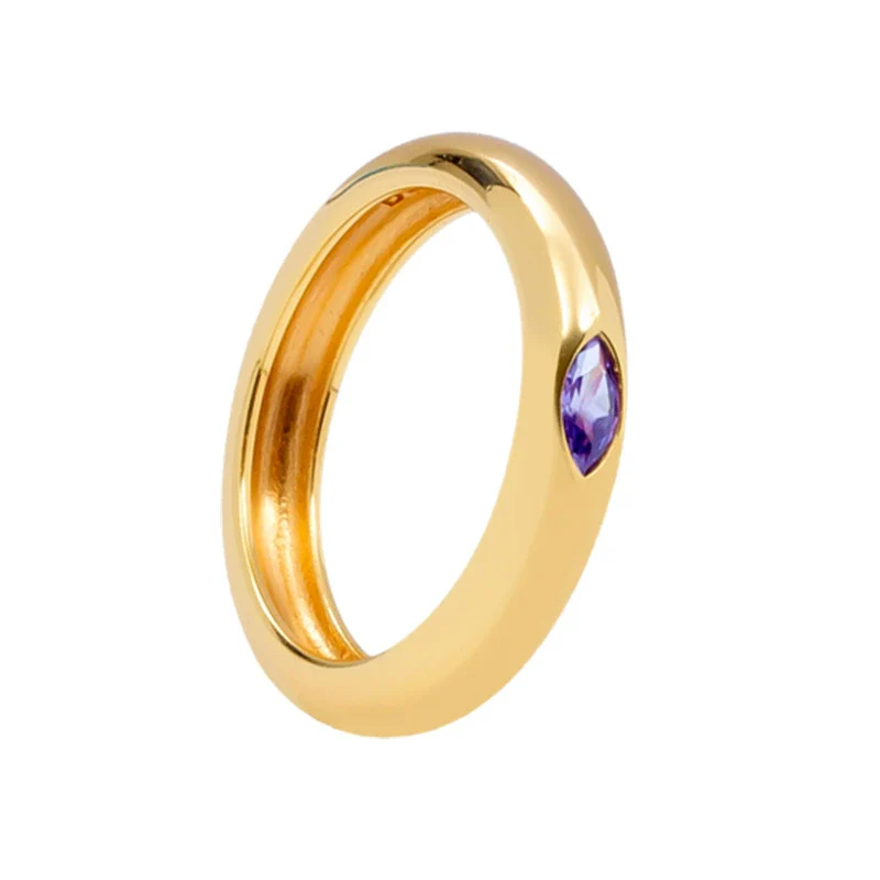 Wholesale Copper Ring With Colorful Zircon And Geometric Pattern Electroplated For Women - Image 9