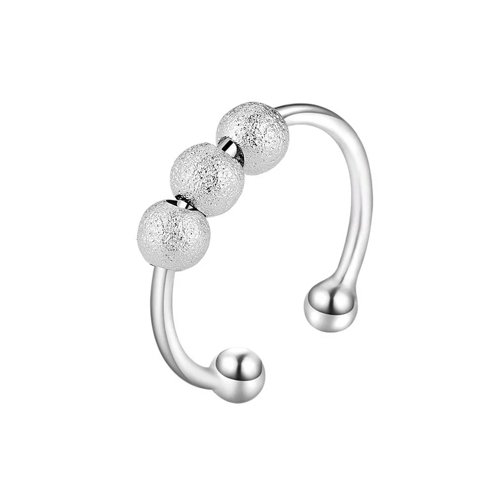 Wholesale Copper Women's Geometric Flower Butterfly Swivel Ring Set With Electroplating - Image 4