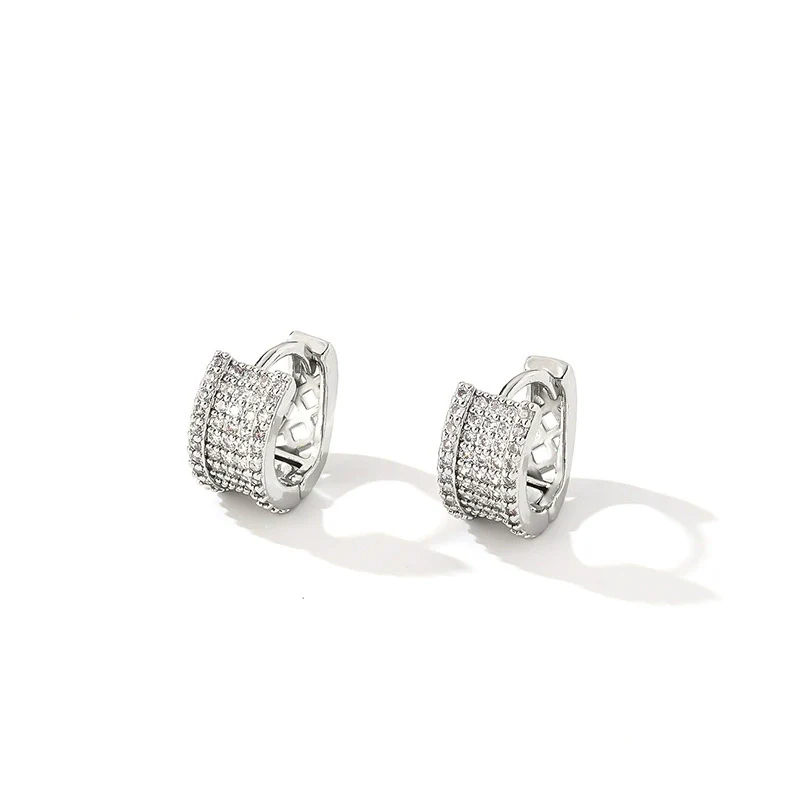 Wholesale Copper Zircon Threedimensional Simple Light Luxury Women's Earrings - Image 19