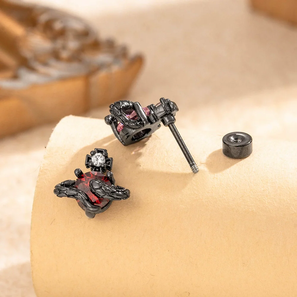 Wholesale Couple Earrings Titanium Steel Animal Zodiac Style With Zirconia Design - Image 2