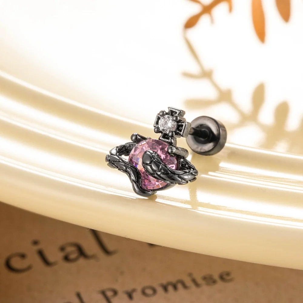 Wholesale Couple Earrings Titanium Steel Animal Zodiac Style With Zirconia Design - Image 6