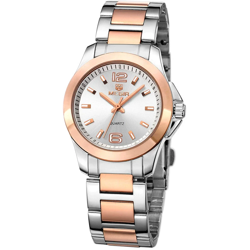 Wholesale Couple Quartz Watches Alloy Case Coated Glass Mirror Belt And Metal Strap Hollow Band Round Dial Leisure Style - Image 2