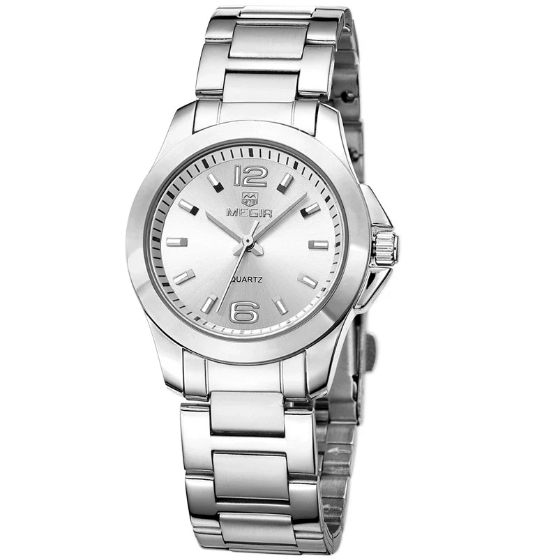 Wholesale Couple Quartz Watches Alloy Case Coated Glass Mirror Belt And Metal Strap Hollow Band Round Dial Leisure Style - Image 3
