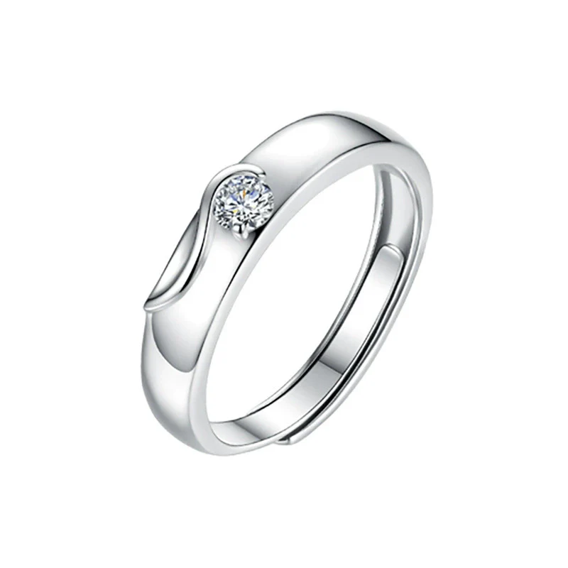 Wholesale Couple Ring 925 Sterling Silver Moissanite Heart Shape Set With Diamonds Minimalist Design - Image 22
