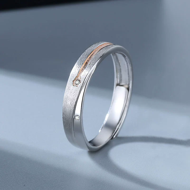 Wholesale Couple Ring S925 Sterling Silver Geometric Electroplated - Image 6