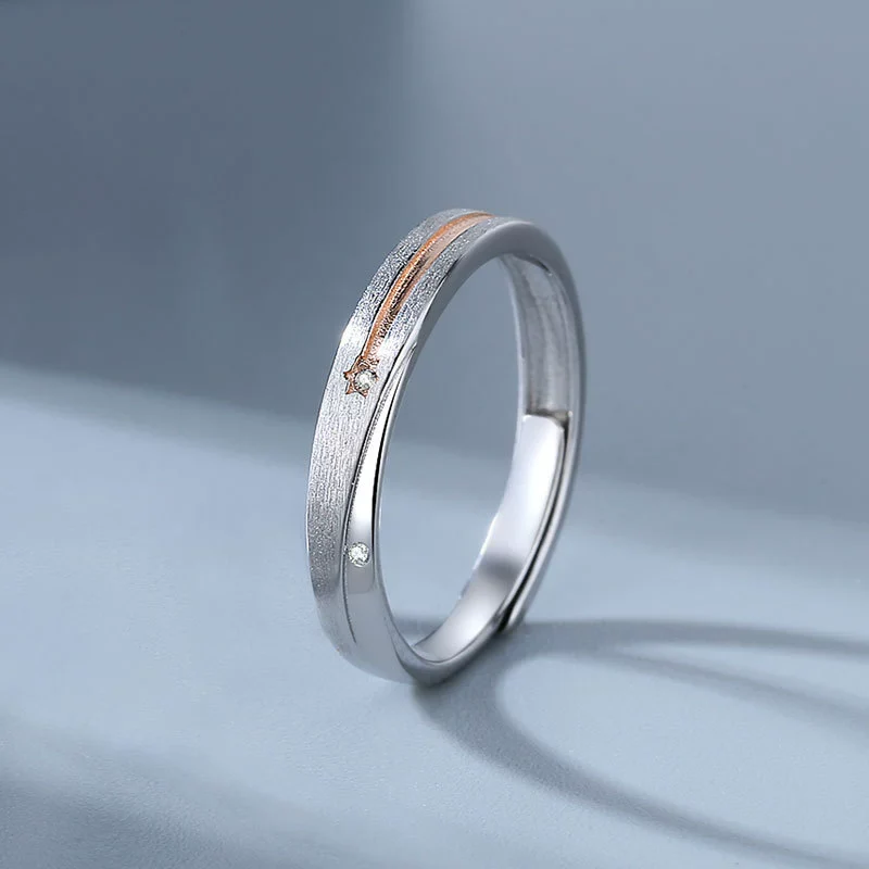 Wholesale Couple Ring S925 Sterling Silver Geometric Electroplated - Image 7