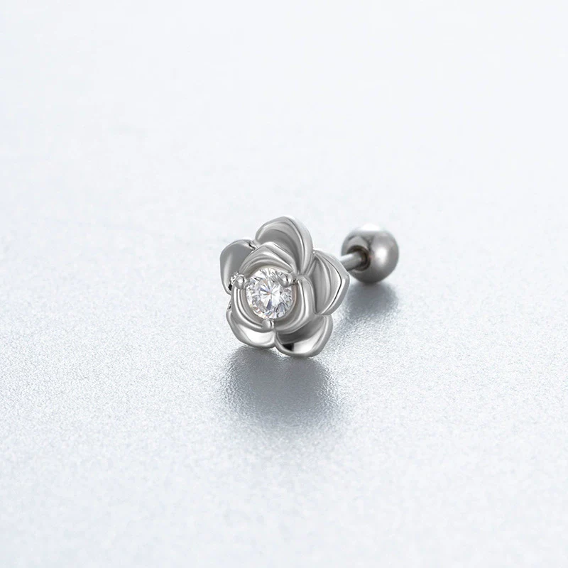 Wholesale Couple Style Titanium Steel Screw Ear Nails With Eight Hearts Eight Arrows And Animals Zodiac Pattern Zircon - Image 2