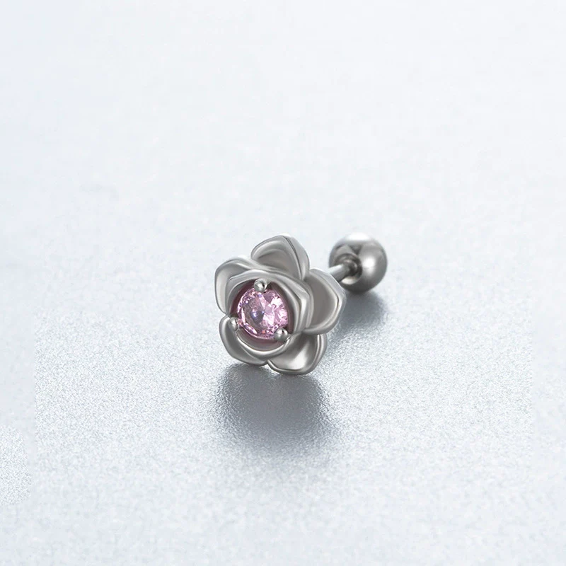 Wholesale Couple Style Titanium Steel Screw Ear Nails With Eight Hearts Eight Arrows And Animals Zodiac Pattern Zircon - Image 4