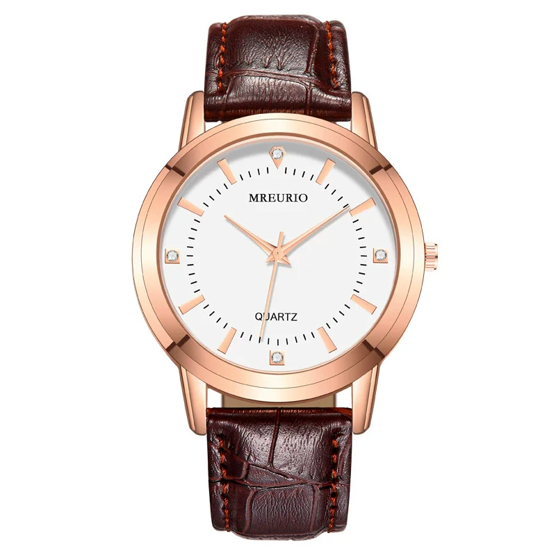 Wholesale Couple Watches With Metal Case Imitation Leather Strap And Stainless Steel Pin Buckle Round Dial - Image 5