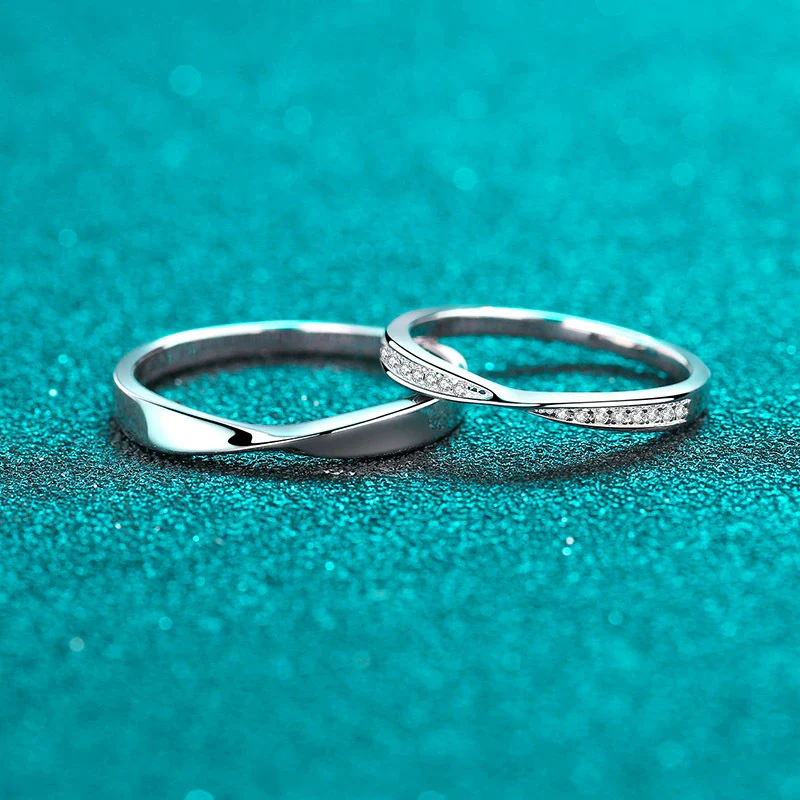 Wholesale Couple's Unisex Ring 925 Sterling Silver Moissanite Rhombus Electroplated