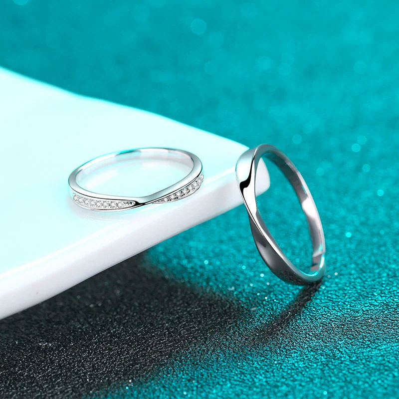 Wholesale Couple's Unisex Ring 925 Sterling Silver Moissanite Rhombus Electroplated - Image 3