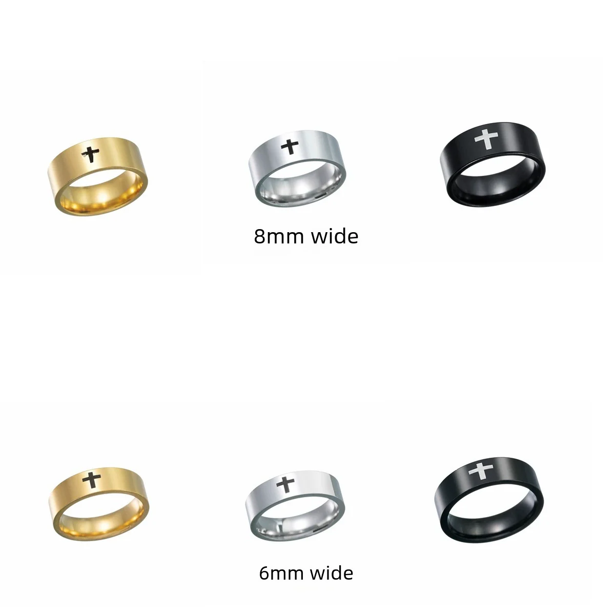 Wholesale Cross Jewelry Stainless Steel Geometric Ring With Electroplating - Image 5
