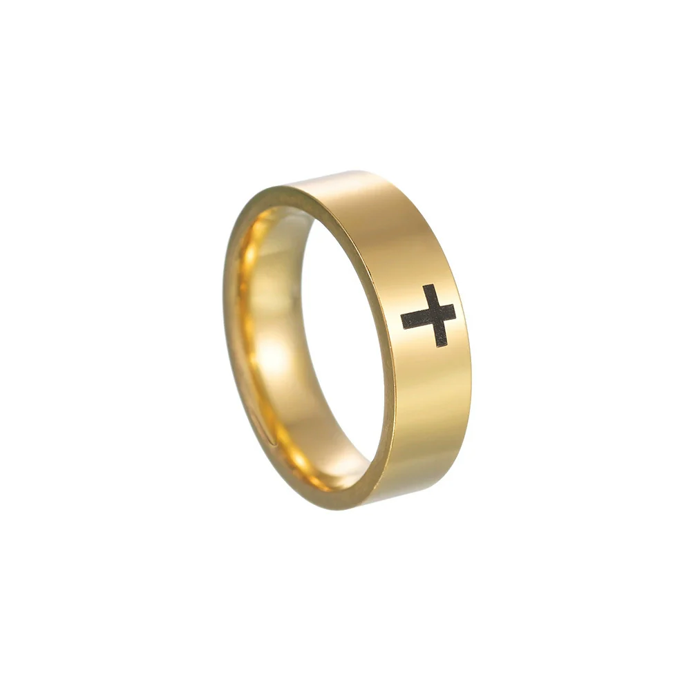 Wholesale Cross Jewelry Stainless Steel Geometric Ring With Electroplating - Image 6