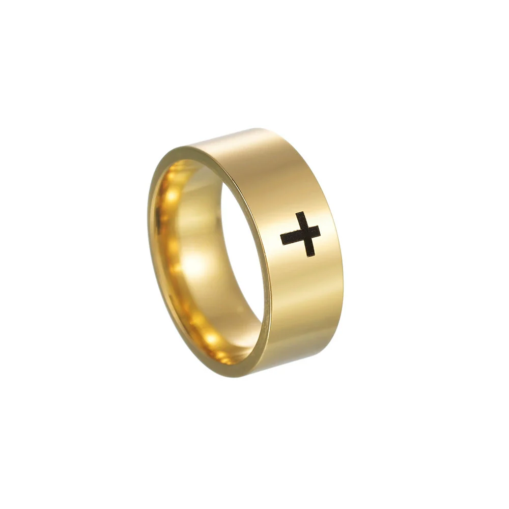 Wholesale Cross Jewelry Stainless Steel Geometric Ring With Electroplating - Image 7