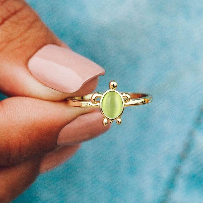 Wholesale Cute Animal Zodiac Turtle Copper Electroplated Ring For Women