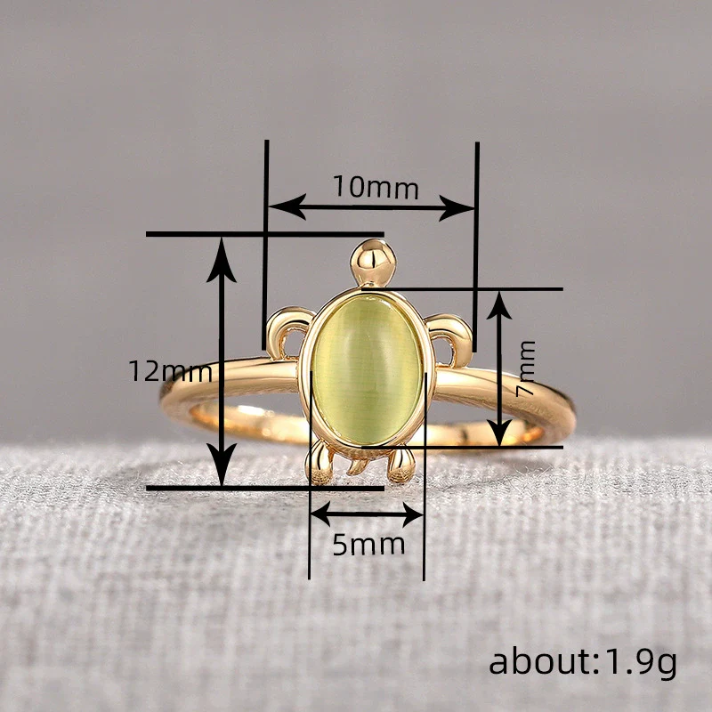 Wholesale Cute Animal Zodiac Turtle Copper Electroplated Ring For Women - Image 4