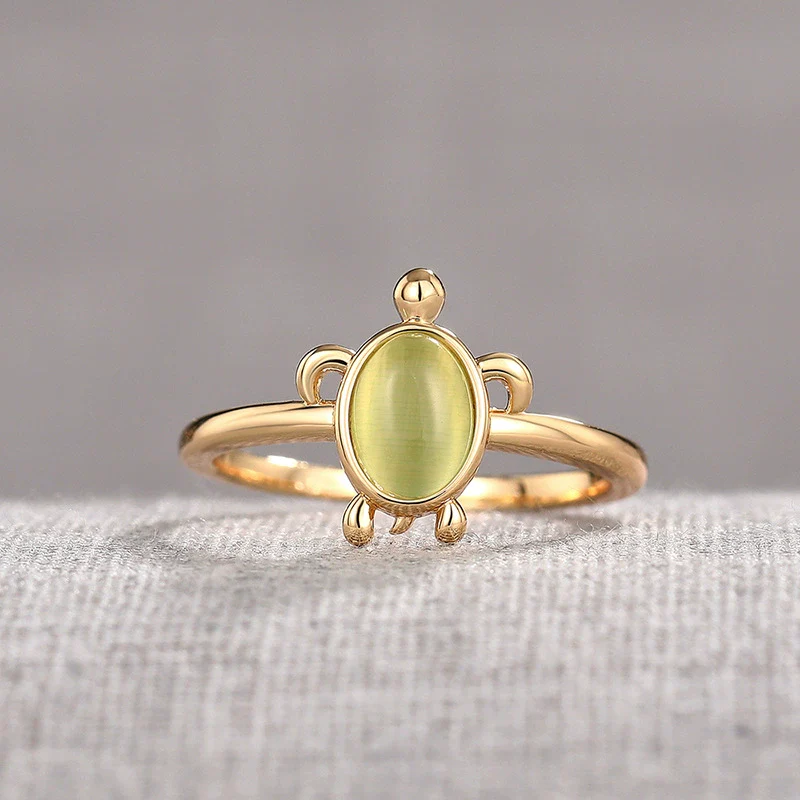 Wholesale Cute Animal Zodiac Turtle Copper Electroplated Ring For Women - Image 5