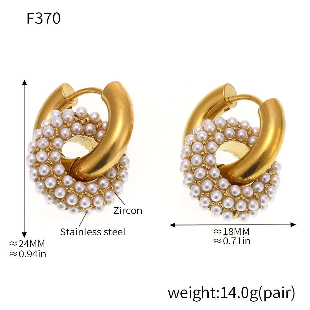 Wholesale Detachable Combination Earrings With Pendant Ferris Wheel Diamond Ring Geometric Stainless Steel Zircon Electroplating Unisex - Image 11