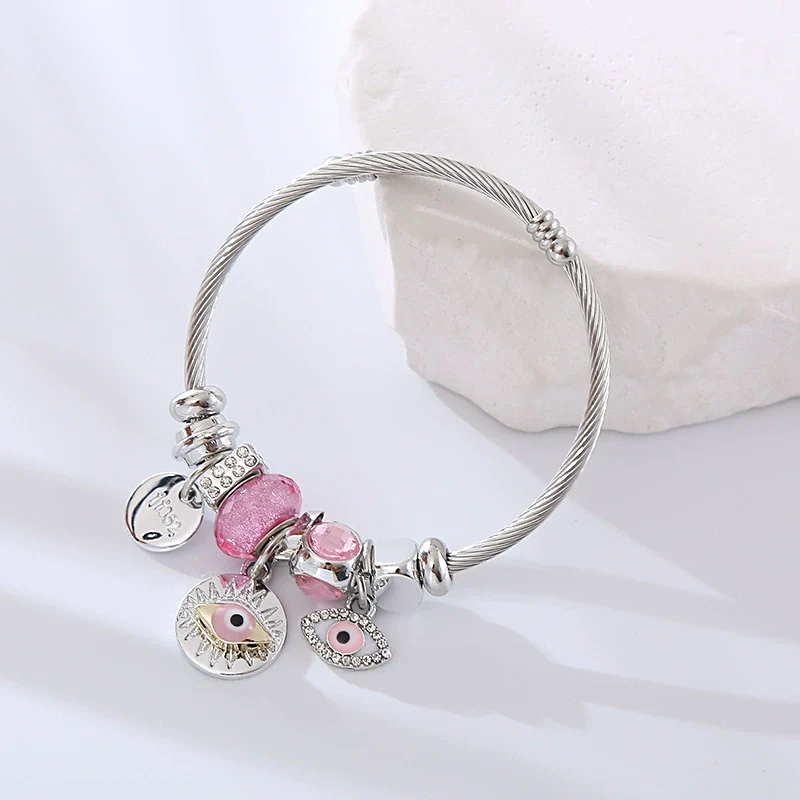 Wholesale Diamondencrusted Alloy Heartshaped Adjustable Bracelet For Unisex Fashion Jewelry - Image 3