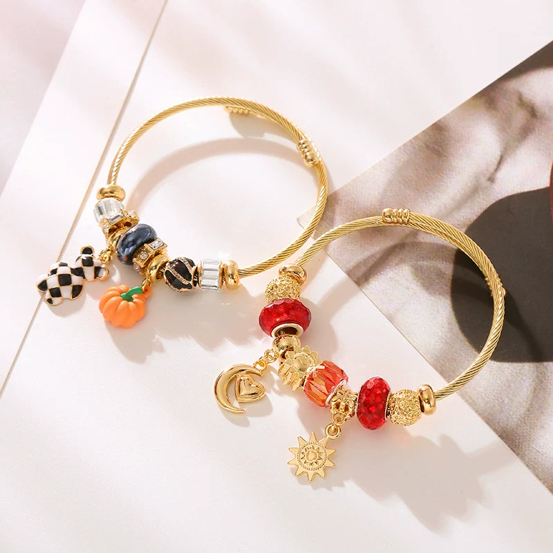 Wholesale Diy Adjustable Unisex Alloy Bracelet With Geometric Pattern And Diamond Design - Image 3