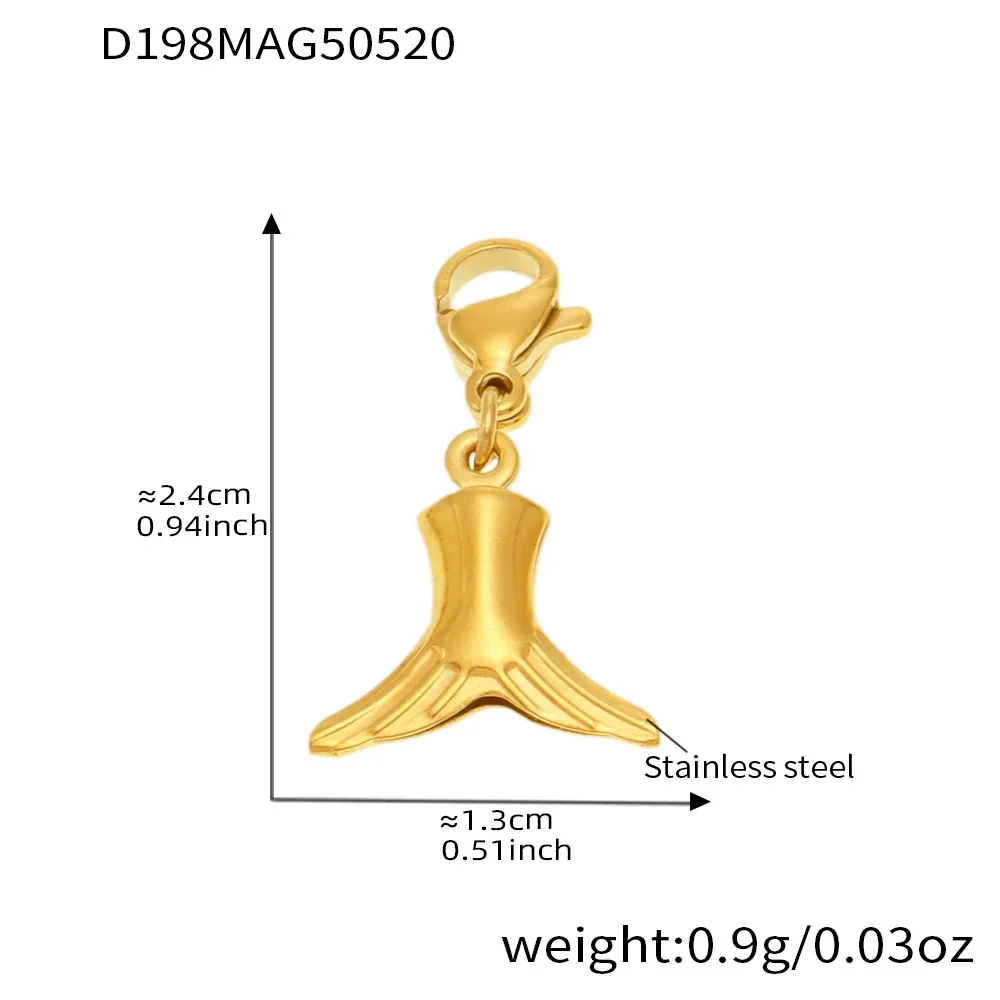 Wholesale Diy Ocean Style Stainless Steel Geometric Ferris Wheel Seahorse Starfish Fish Tail Shell Flying Fish Pendant Bracelet For Women Electroplated - Image 11