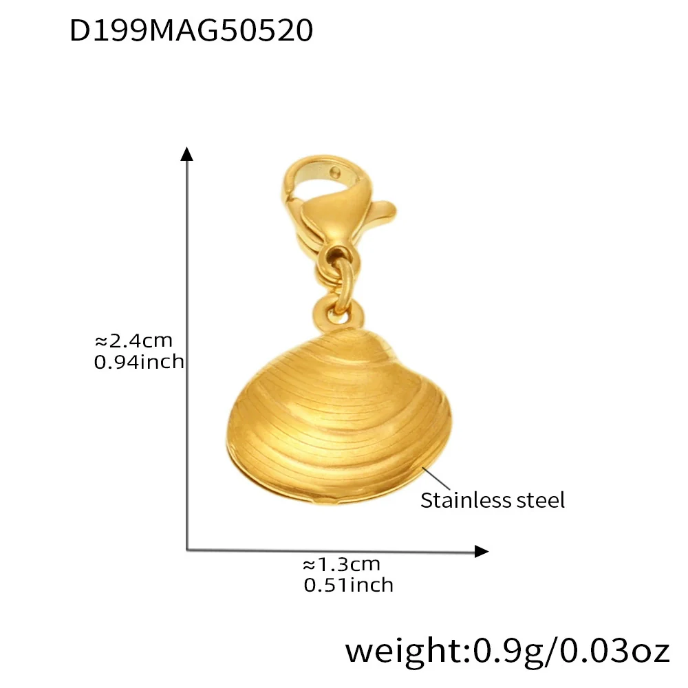 Wholesale Diy Ocean Style Stainless Steel Geometric Ferris Wheel Seahorse Starfish Fish Tail Shell Flying Fish Pendant Bracelet For Women Electroplated - Image 12