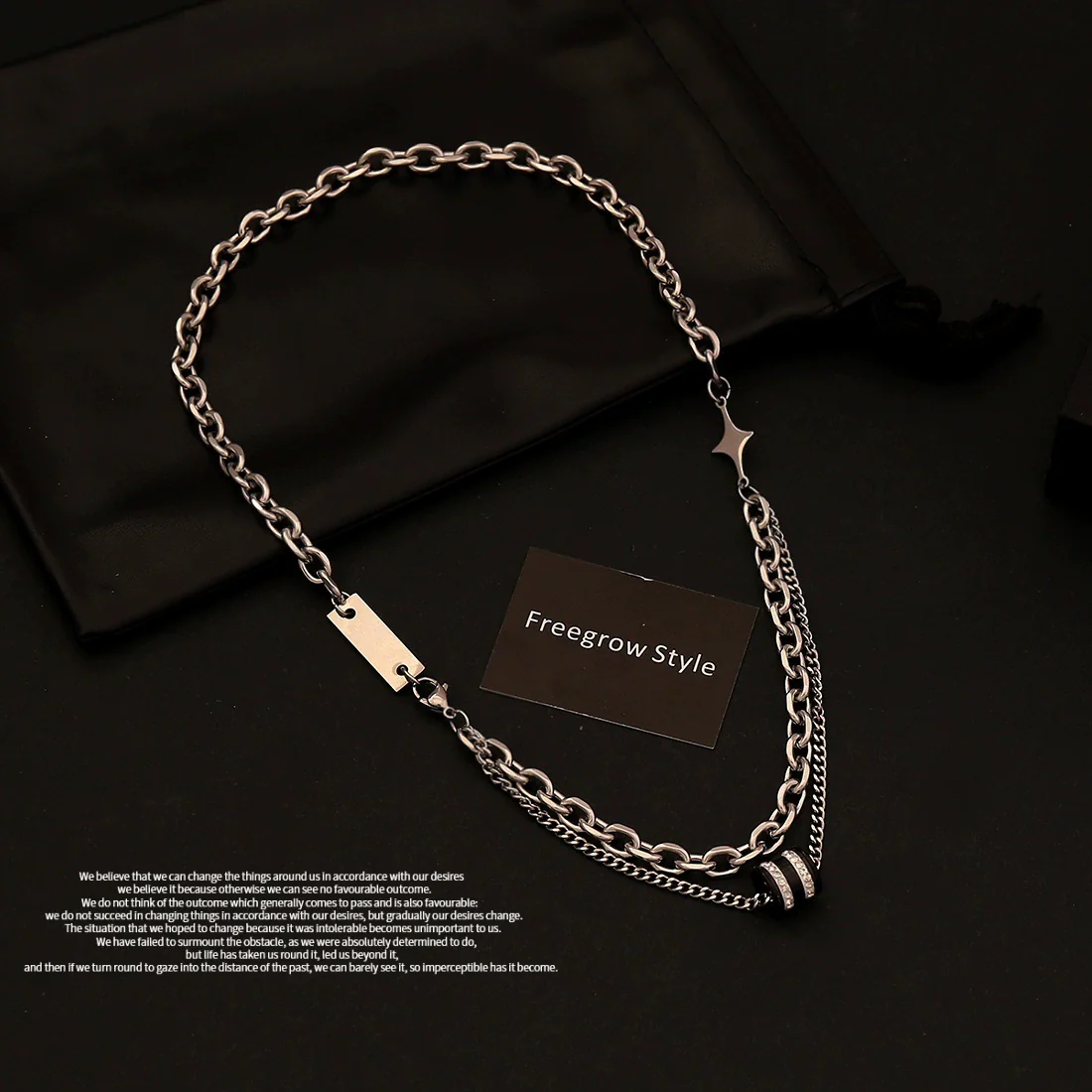 Wholesale Doublelayered Starshaped Geometric Twist Chain Necklace For Women With Vacuum Plating In Furnace - Image 4