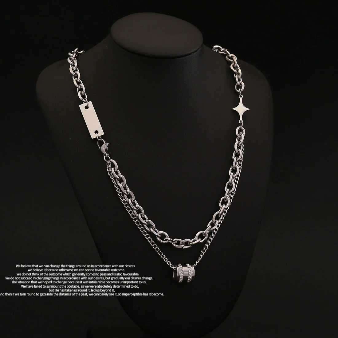 Wholesale Doublelayered Starshaped Geometric Twist Chain Necklace For Women With Vacuum Plating In Furnace - Image 6