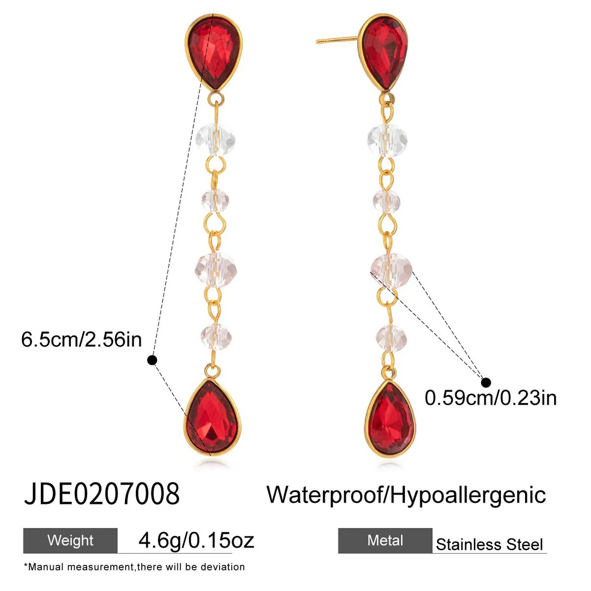 Wholesale Dropshaped Geometric Minimalist Stainless Steel Tassel Earrings For Women - Image 6