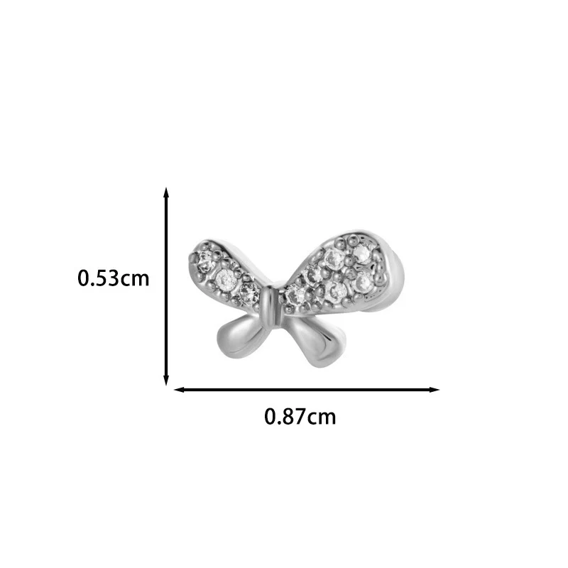 Wholesale Ear Bone Nail Stainless Steel Copper Inlaid Zircon Girlish Butterfly Bow Heart Pattern Electroplated - Image 13