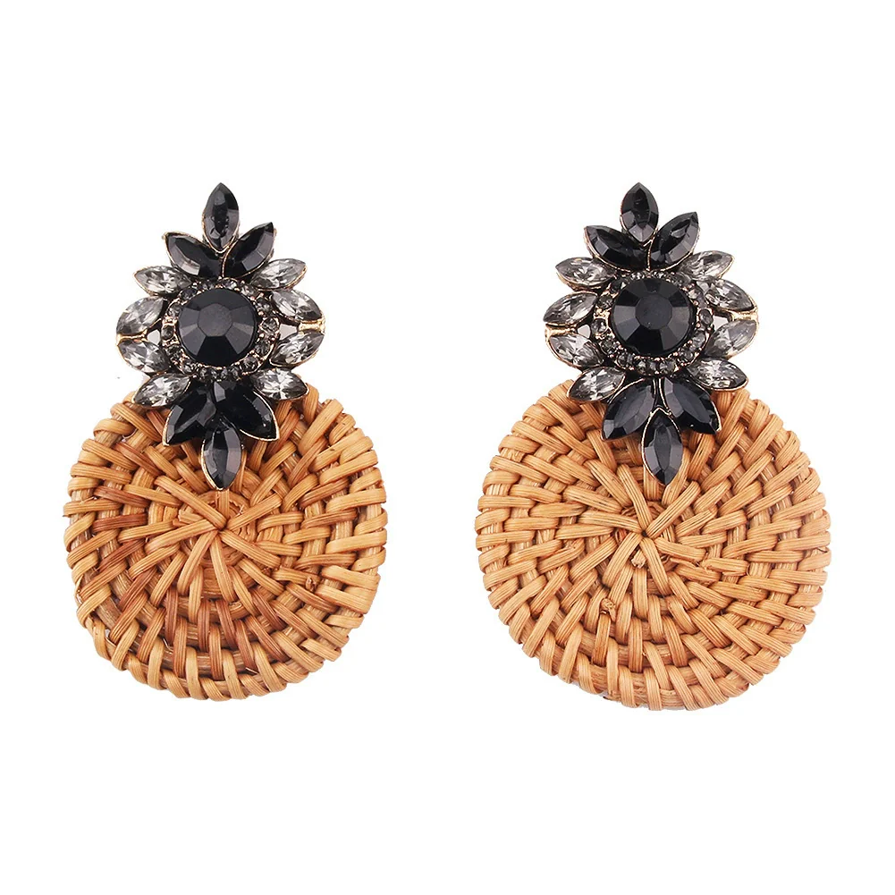 Wholesale Ear Jewelry Bamboo Woven Geometric Diamond Design - Image 8
