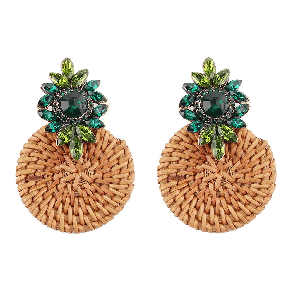 Wholesale Ear Jewelry Bamboo Woven Geometric Diamond Design - Image 9