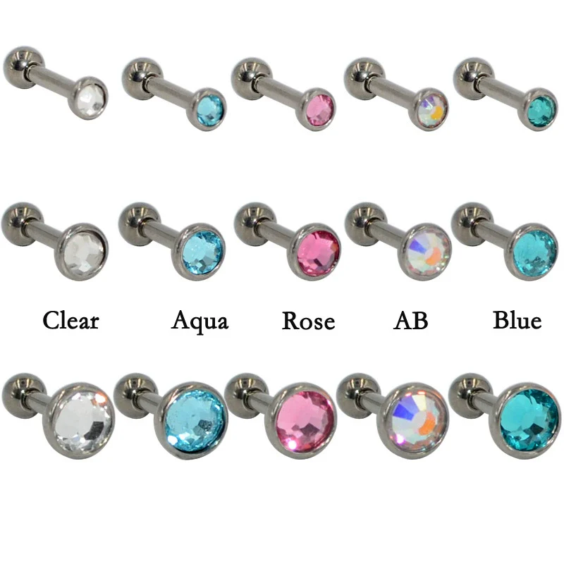 Wholesale Ear Nails And Cartilage Nails G23 Pure Titanium Cz Gemstone Electroplated - Image 2
