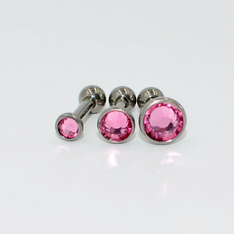 Wholesale Ear Nails And Cartilage Nails G23 Pure Titanium Cz Gemstone Electroplated - Image 3