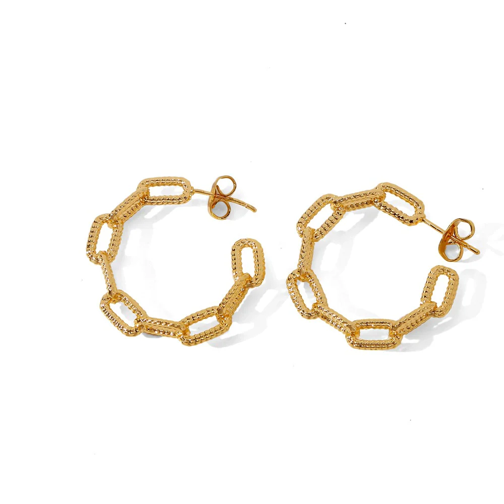 Wholesale Earrings Copper Geometric Cshaped Simple Style Electroplating Design For Women - Image 5