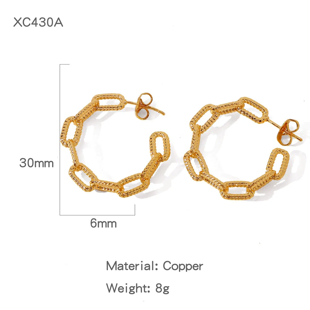 Wholesale Earrings Copper Geometric Cshaped Simple Style Electroplating Design For Women - Image 7