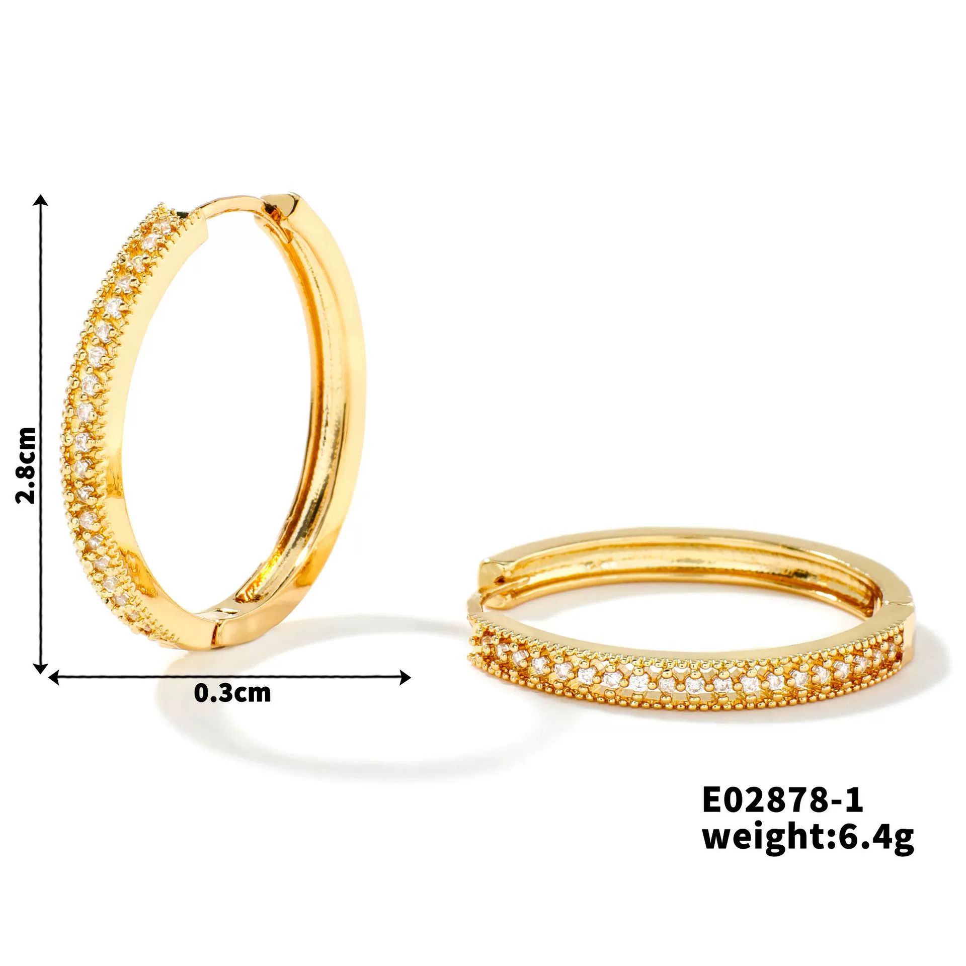 Wholesale Earrings Copper Geometric Microinlaid Zircon Elegant Simple Niche Design Women's - Image 10